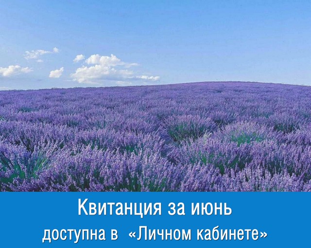 Квитанция за июнь уже готова и ожидает вас в «Личном кабинете»